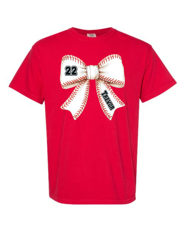 Adult Custom Baseball Bow Tee Stix