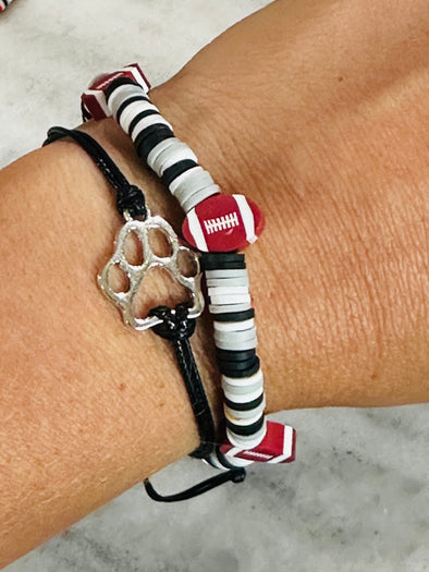 Football Clay bead bracelets